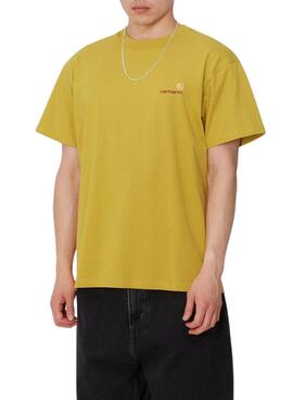 Camiseta Carhartt American Script ocre para hombre