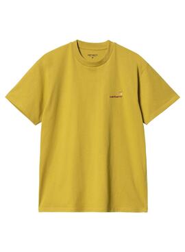 Camiseta Carhartt American Script ocre para hombre