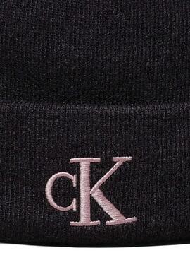 Gorro Calvin Klein Jeans Monogram negro para mujer