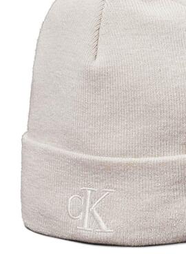 Gorro Calvin Klein Jeans Monogram beige para mujer