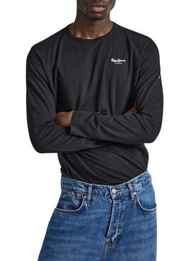 Camiseta Pepe Jeans Long negro para hombre