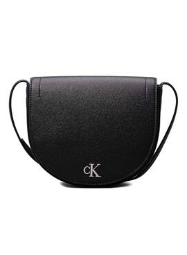 Bolso Calvin Klein Jeans Saddle minimal negro para mujer