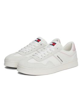 Zapatillas Tommy Jeans Greenwich blanco y rosa para mujer