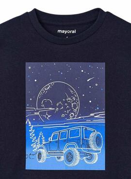 Camiseta Mayoral estampado fosforecente para niño