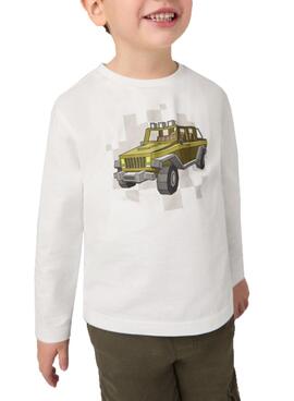 Camiseta Mayoral coche blanco para niño