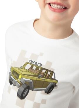 Camiseta Mayoral coche blanco para niño