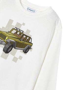 Camiseta Mayoral coche blanco para niño