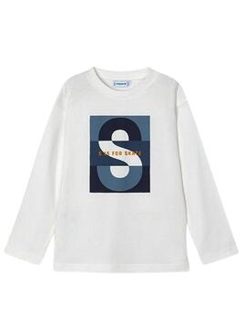 Camiseta Mayoral print blanco para niño