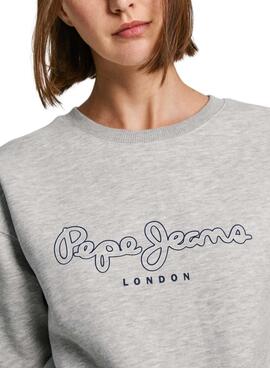 Sudadera Pepe Jeans Frida Gris Para Mujer