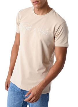 Camiseta Project x Paris Embroidery Logo beige para hombre