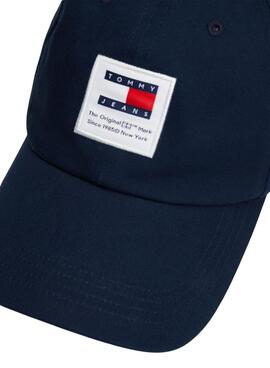 Gorra Tommy Jeans Heritage Structured algodón marino para hombre