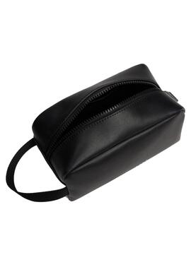 Neceser Tommy Jeans Leather Washbag negro 