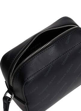 Bolso Tommy Jeans Essential Must Camera Print negro para mujer