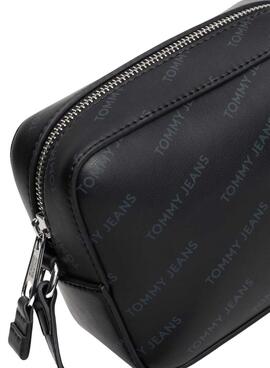 Bolso Tommy Jeans Essential Must Camera Print negro para mujer