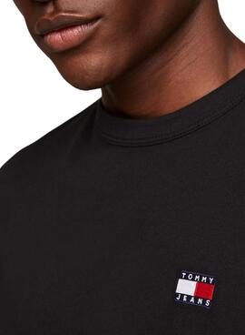 Camiseta Tommy Jeans Badge algodón negro para hombre