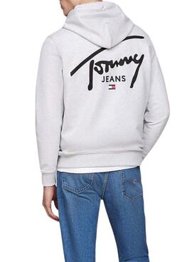 Sudadera Tommy Jeans Entry Graphic capucha gris para hombre