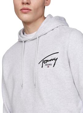 Sudadera Tommy Jeans Entry Graphic capucha gris para hombre