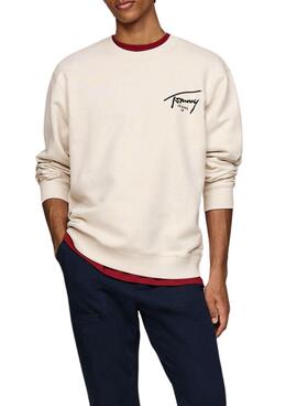 Sudadera Tommy Jeans Entry Graphic beige para hombre