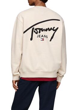 Sudadera Tommy Jeans Entry Graphic beige para hombre