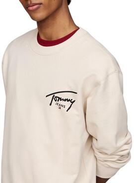 Sudadera Tommy Jeans Entry Graphic beige para hombre