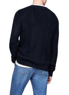 Jersey Tommy Jeans Cable Knit marino para hombre