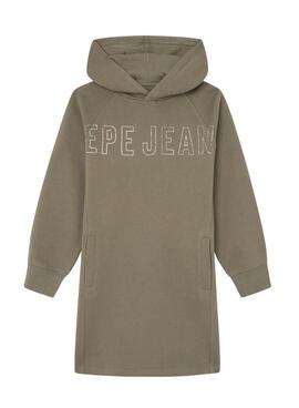 Vestido Pepe Jeans Tamara capucha verde para niña