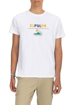 Camiseta El Pulpo montaña blanco para hombre