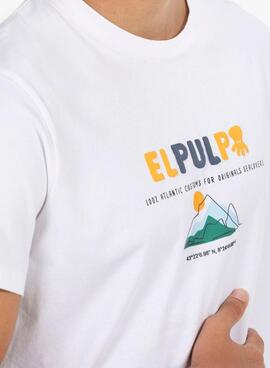 Camiseta El Pulpo montaña blanco para hombre