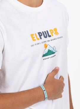 Camiseta El Pulpo montaña blanco para hombre