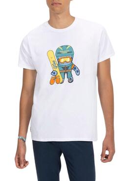 Camiseta El Pulpo Snowboard blanco para hombre