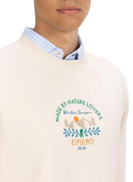 Sudadera El Pulpo Nature Lovers beige para hombre