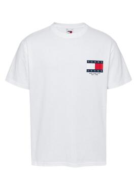 Camiseta Tommy Jeans Logo Flag blanco para hombre