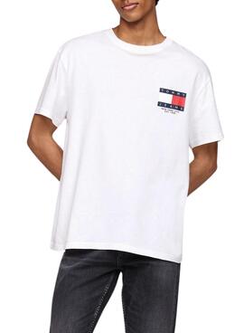 Camiseta Tommy Jeans Logo Flag blanco para hombre