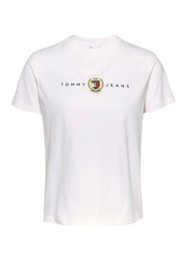 Camiseta Tommy Jeans Crest Linear blanco para mujer