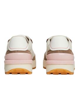 Zapatillas Tommy Jeans Tech Runner Essential beige para mujer