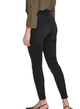 Pantalón vaquero Vila Visarah denim negro para mujer