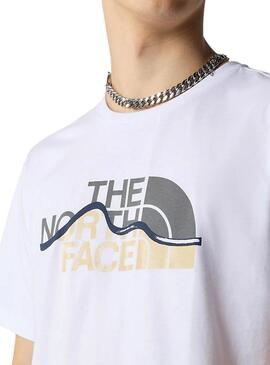 Camiseta The North Face Mountain Line blanco para hombre