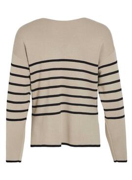 Jersey Vila Viostria rayas beige para mujer