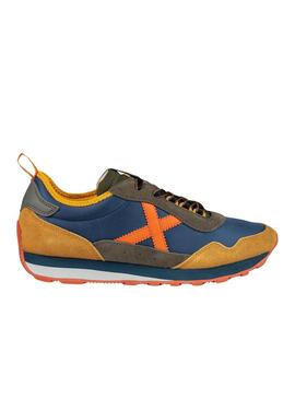 Zapatillas Munich UM 74 azul y mostaza para hombre