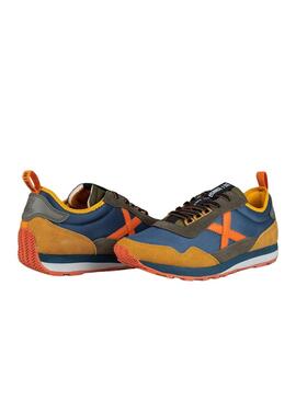 Zapatillas Munich UM 74 azul y mostaza para hombre