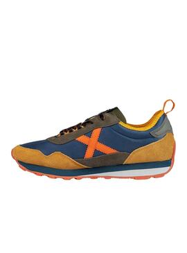 Zapatillas Munich UM 74 azul y mostaza para hombre