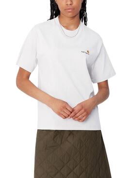 Camiseta Carhartt American Script blanco para mujer