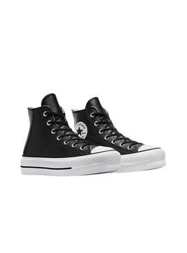 Zapatillas Converse Chuck Taylor All Star Platform Altas Cuero Negro para mujer