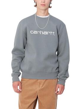 Sudadera Carhartt básica gris pretol para hombre