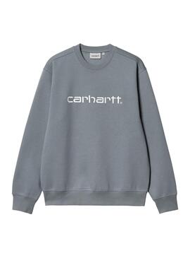 Sudadera Carhartt básica gris pretol para hombre