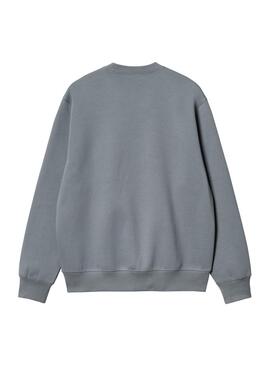 Sudadera Carhartt básica gris pretol para hombre