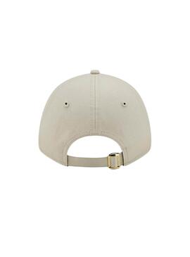 Gorra New Era Metallic logo beige y dorado para mujer y hombre