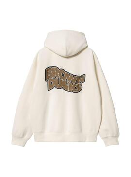 Sudadera Carhartt Ducks beige con cremallera para hombre