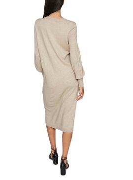 Vestido Vila Vicomfy beige para mujer