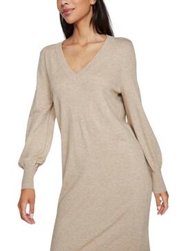 Vestido Vila Vicomfy beige para mujer